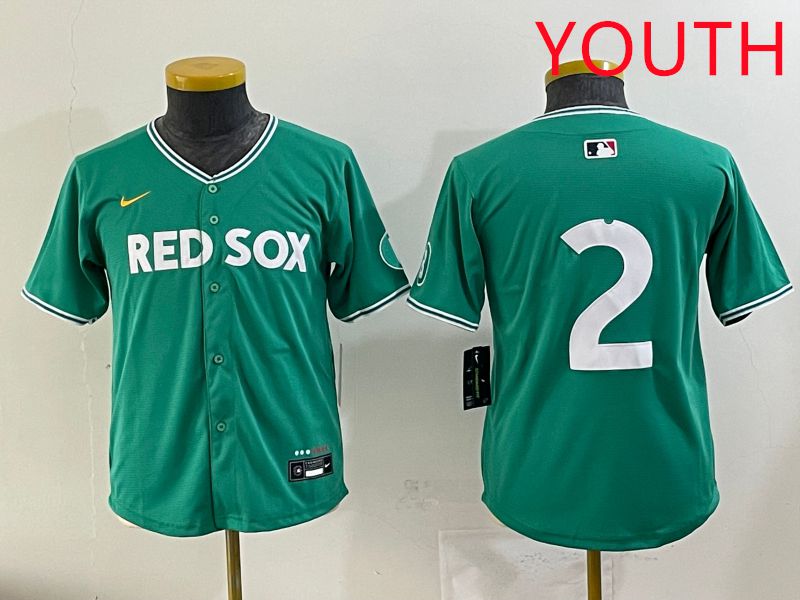 Youth 2025 Boston Red Sox #2 No Name Dark Green Joint Name Nike MLB Jersey style 11->youth mlb jersey->Youth Jersey